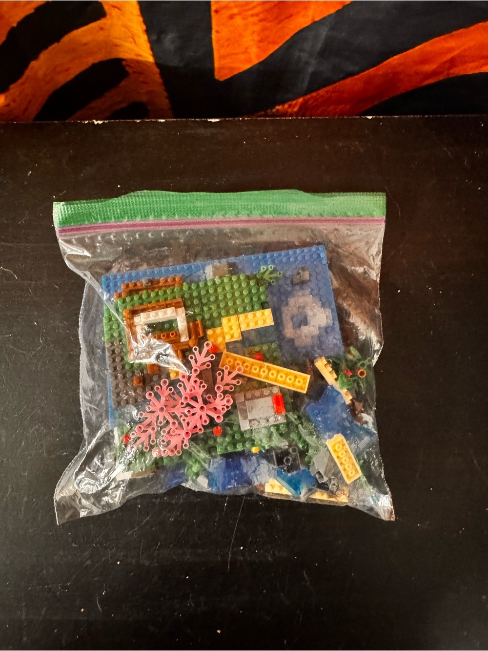 Kids Building Block Set with Blue, Green & Pink Pieces - Unbranded
